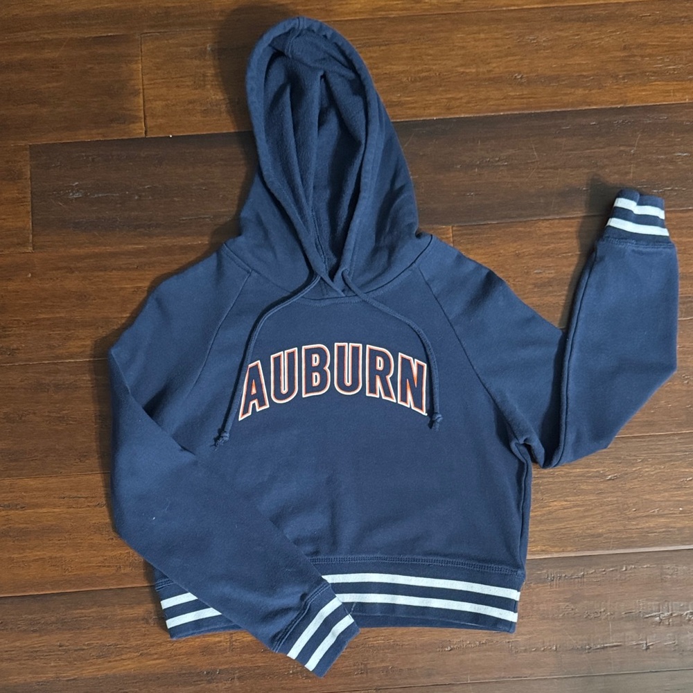 Cropped Navy Auburn Hoodie Size S